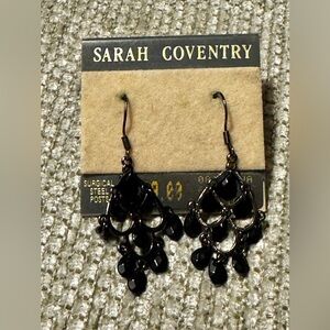 Sarah Coventry Vintage Black Chandelier Earrings